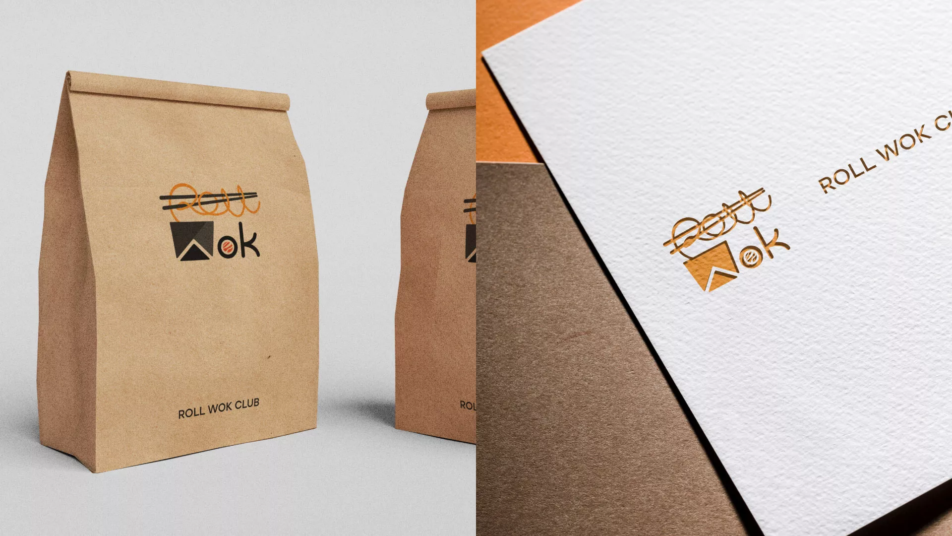 Разработка логотипа суши-бара «Roll Wok Club» в Мамадыше