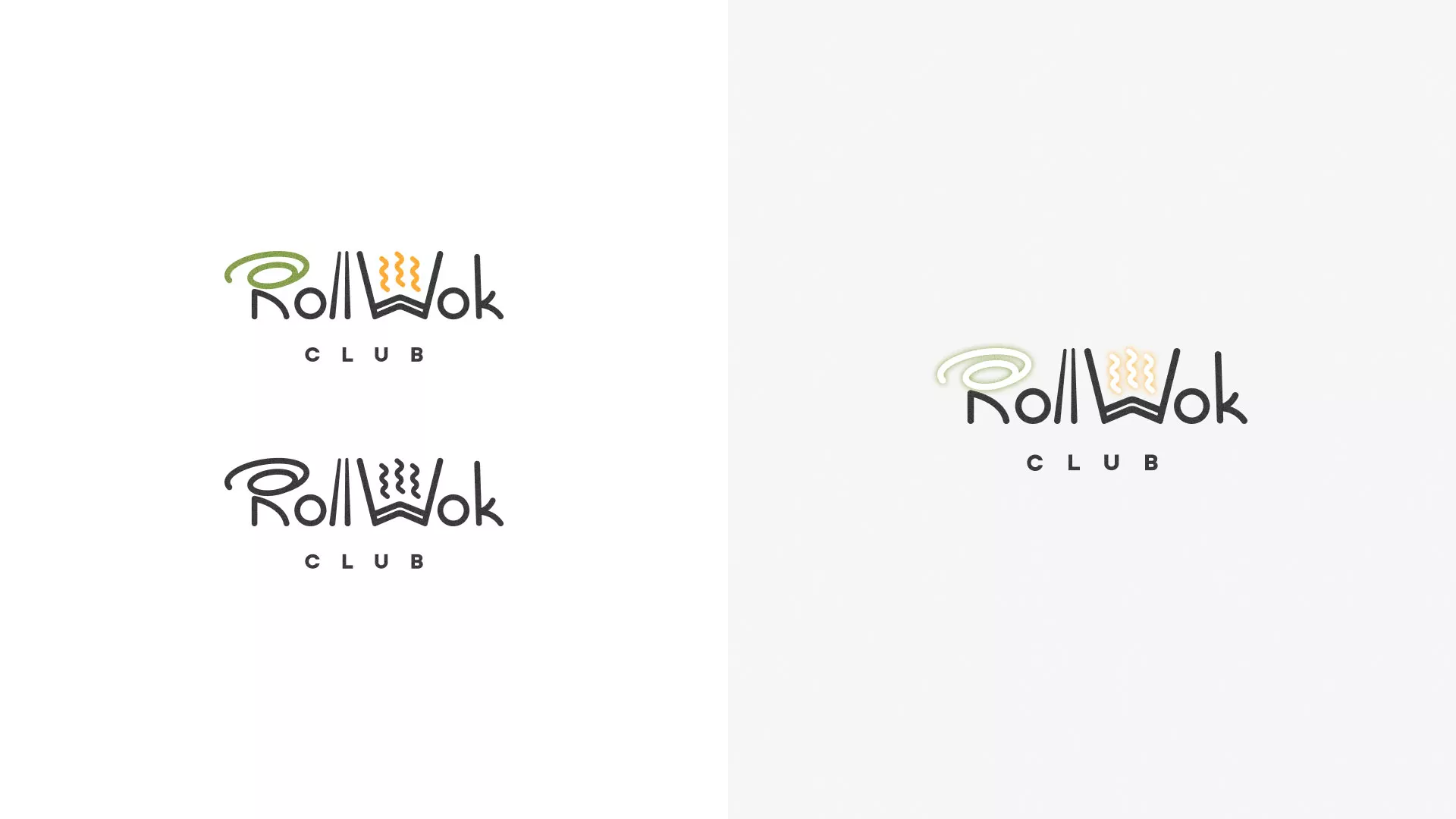 Разработка логотипа и фирменного стиля суши-бара «Roll Wok Club» в Мамадыше